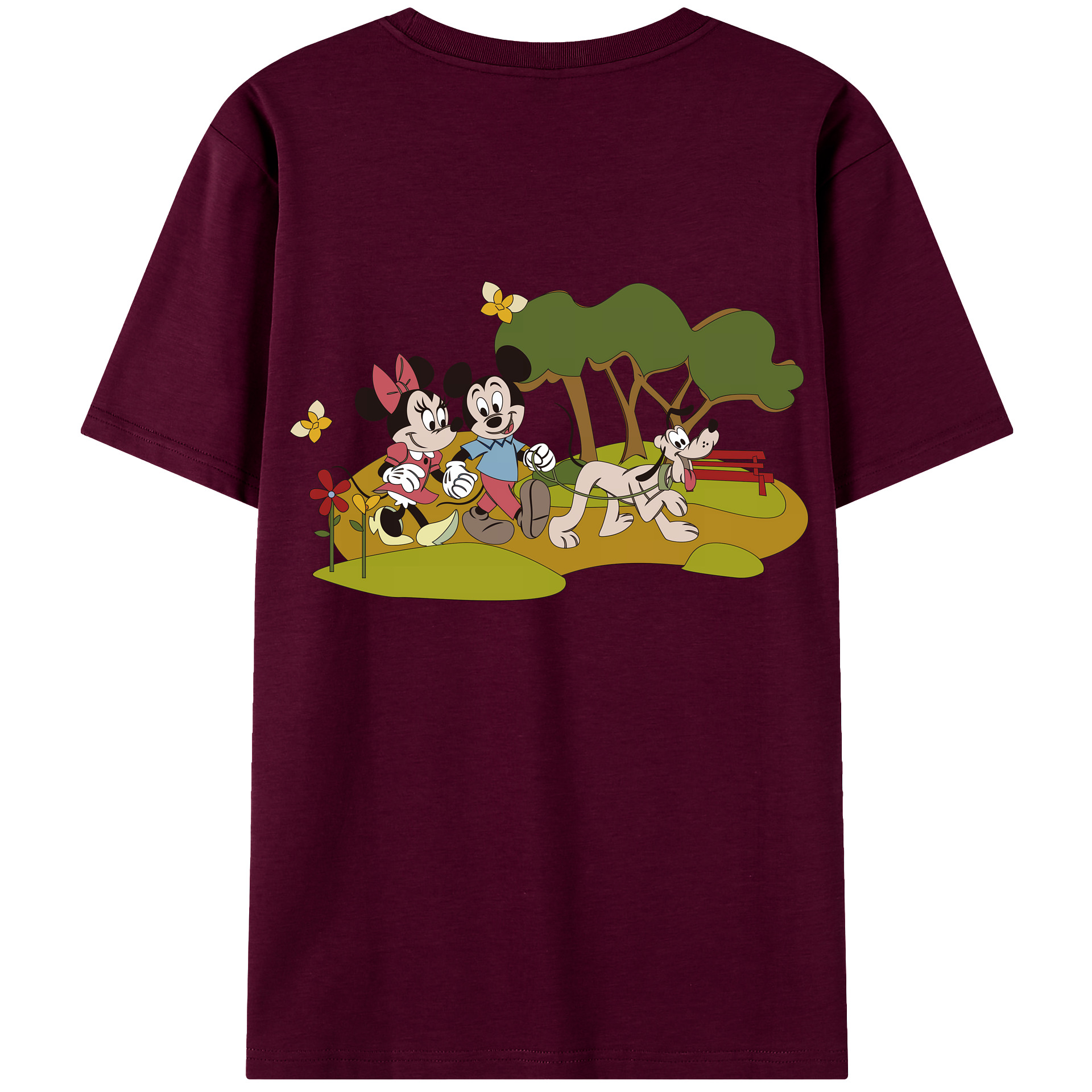 （画像用） ミッキーマウス Mickey Mouse レディース半袖Tシャツ(バックプリント)